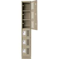 Assembled Lockerettes Clean Line Perforated Economy Lockers, 6 -tier, 18" x 72" x 12", Steel The Estey Group