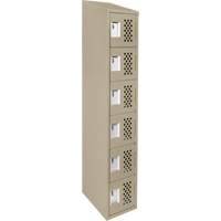 Assembled Lockerettes Clean Line Perforated Economy Lockers, 6 -tier, 18" x 72" x 12", Steel The Estey Group
