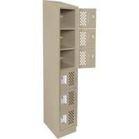 Assembled Lockerettes Clean Line Perforated Economy Lockers, 6 -tier, 18" x 72" x 12", Steel The Estey Group