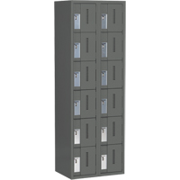 Concorde Heavy-Duty Lockers, 6 -tier, Bank of 2, 24" x 18" x 72", Steel, Charcoal, Welded (Assembled) The Estey Group