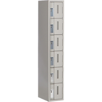 Concorde Heavy-Duty Lockers, 6 -tier, 12" x 18" x 72", Steel, Grey, Welded (Assembled) The Estey Group
