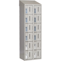 Concorde Heavy-Duty Lockers, 6 -tier, Bank of 2, 24" x 18" x 78", Steel, Grey, Welded (Assembled) The Estey Group