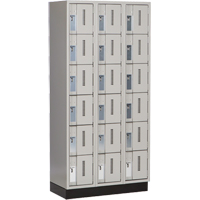 Concorde Heavy-Duty Lockers, 6 -tier, Bank of 3, 36" x 18" x 76", Steel, Grey, Welded (Assembled) The Estey Group