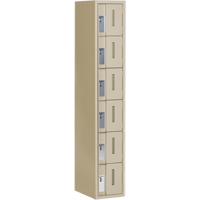 Concorde Heavy-Duty Lockers, 6 -tier, 12" x 18" x 72", Steel, Beige, Welded (Assembled) The Estey Group