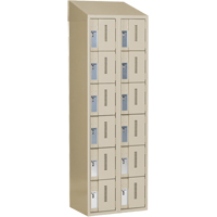 Concorde Heavy-Duty Lockers, 6 -tier, Bank of 2, 24" x 18" x 78", Steel, Beige, Welded (Assembled) The Estey Group
