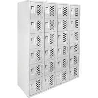 Clean Line Lockerettes, 6 -tier, Bank of 4, 18" x 72" x 12", Steel The Estey Group