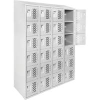 Assembled Clean Line Perforated Economy Lockers, 6 -tier, Bank of 4, 18" x 72" x 12", Steel The Estey Group