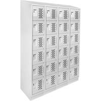 Assembled Clean Line Perforated Economy Lockers, 6 -tier, Bank of 4, 18" x 72" x 12", Steel The Estey Group