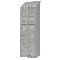 Lockers, 6 -tier, Bank of 2, 24" x 18" x 82", Steel, Grey, Knocked Down The Estey Group