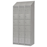 Casiers, 6 niveaux, Bloc de 3, 36" x 18" x 82", Acier, Gris, D&eacute;mont&eacute; The Estey Group