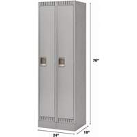 Casiers, Bloc de 2, 24" x 18" x 76", Acier, Gris, D&eacute;mont&eacute; The Estey Group