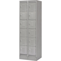 Casiers, 6 niveaux, Bloc de 2, 24" x 18" x 76", Acier, Gris, D&eacute;mont&eacute; The Estey Group