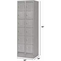 Casiers, 6 niveaux, Bloc de 2, 24" x 18" x 76", Acier, Gris, D&eacute;mont&eacute; The Estey Group