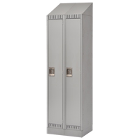 Lockers, Bank of 2, 24" x 18" x 86", Steel, Grey, Knocked Down The Estey Group