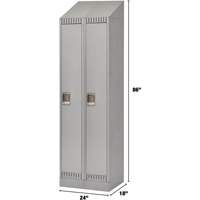Lockers, Bank of 2, 24" x 18" x 86", Steel, Grey, Knocked Down The Estey Group