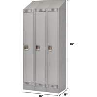 Casiers, Bloc de 3, 36" x 18" x 86", Acier, Gris, D&eacute;mont&eacute; The Estey Group