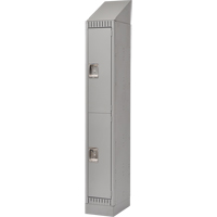 Assembled Lockers, 2 -tier, 12" x 18" x 72", Steel, Grey, Rivet (Assembled) The Estey Group