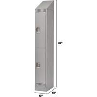 Lockers, 2 -tier, 12" x 18" x 86", Steel, Grey, Knocked Down The Estey Group