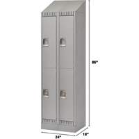 Casiers, 2 niveaux, Bloc de 2, 24" x 18" x 86", Acier, Gris, D&eacute;mont&eacute; The Estey Group