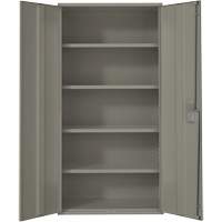 Hi-Boy Storage Cabinet, Steel, 4 Shelves, 72" H x 36" W x 18" D, Grey The Estey Group