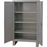 Extra Heavy-Duty Cabinet, Steel, 3 Shelves, 66" H x 48" W x 24" D, Grey The Estey Group