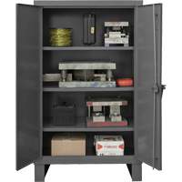 Extra Heavy-Duty Cabinet, Steel, 3 Shelves, 66" H x 60" W x 24" D, Grey The Estey Group