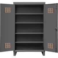 Heavy-Duty Outdoor Cabinet, Steel, 4 Shelves, 78" H x 48" W x 24" D, Grey The Estey Group