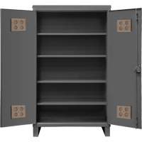 Heavy-Duty Outdoor Cabinet, Steel, 4 Shelves, 78" H x 60" W x 24" D, Grey The Estey Group