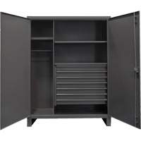 Extra Heavy-Duty Wardrobe Cabinet, Steel, 48" W x 24" D x 78" H, Grey The Estey Group