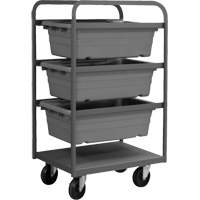 Mobile Tub Rack, Double-sided, 3 bins, 26" W x 18" D x 42" H The Estey Group