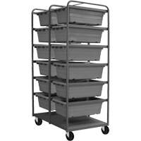 Mobile Tub Rack, Double-sided, 12 bins, 26" W x 36" D x 74" H The Estey Group