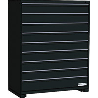 Modular Drawer Cabinet, 9 Drawers, 36" W x 28" D x 60" H, Black The Estey Group
