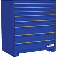 Modular Drawer Cabinet, 8 Drawers, 24" W x 24" D x 40" H, Blue The Estey Group