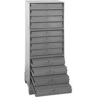 Armoire de rangement modulaire avec tiroirs, Acier, 12 tiroirs, 20-3/8" x 16" x 60-1/8", Gris The Estey Group
