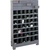 Unit&eacute; de stockage modulaire pour petites pi&egrave;ces, Acier, 18 tiroirs, 33-3/4" x 12-1/4" x 58-5/8", Gris The Estey Group
