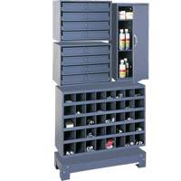 Unit&eacute; de stockage modulaire pour petites pi&egrave;ces, Acier, 8 tiroirs, 33-3/4" x 12-1/4" x 59-5/8", Gris The Estey Group
