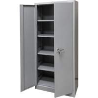 Armoire de rangement, Acier, 4 Tablettes, 66" h x 30" la x 15" P, Gris The Estey Group