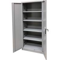 Armoire de rangement, Acier, 4 Tablettes, 66" h x 30" la x 15" P, Gris The Estey Group