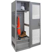 Gear Locker with Door, Steel, 24" W x 18" D x 72" H, Grey The Estey Group