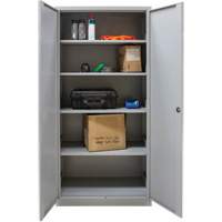 Hi-Boy Storage Cabinet, Steel, 4 Shelves, 72" H x 36" W x 18" D, Grey The Estey Group