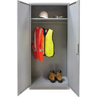 Wardrobe Storage Cabinet, Steel, 36" W x 18" D x 72" H, Grey The Estey Group