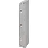 Lockers, 3 -tier, 12" x 18" x 82", Steel, Grey, Knocked Down The Estey Group