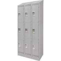 Casiers, 3 niveaux, Bloc de 3, 36" x 18" x 86", Acier, Gris, D&eacute;mont&eacute; The Estey Group