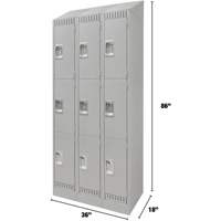 Casiers, 3 niveaux, Bloc de 3, 36" x 18" x 86", Acier, Gris, D&eacute;mont&eacute; The Estey Group