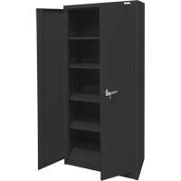 Storage Cabinet, Steel, 4 Shelves, 66" H x 30" W x 15" D, Black The Estey Group