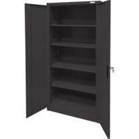 Armoire d'entreposage, Acier, 4 Tablettes, 78" h x 36" la x 24" P, Noir The Estey Group