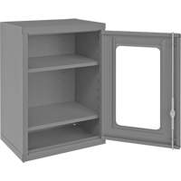 Wall-Mountable Storage Cabinet with Clearview Doors, 26-15/16" H x 18-1/8" W x 13-11/16" D, 2 Shelves, Steel, Grey The Estey Group