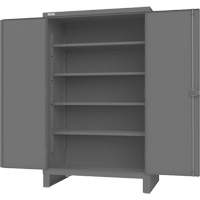 Cabinet with Recessed Pegboard Doors, Steel, 4 Shelves, 78" H x 48" W x 30" D, Grey The Estey Group