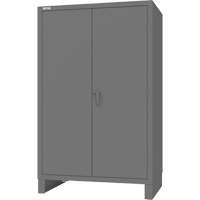 Cabinet with Recessed Pegboard Doors, Steel, 4 Shelves, 78" H x 48" W x 30" D, Grey The Estey Group