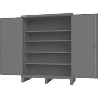 Cabinet with Recessed Doors, Steel, 4 Shelves, 78" H x 60" W x 30" D, Grey The Estey Group